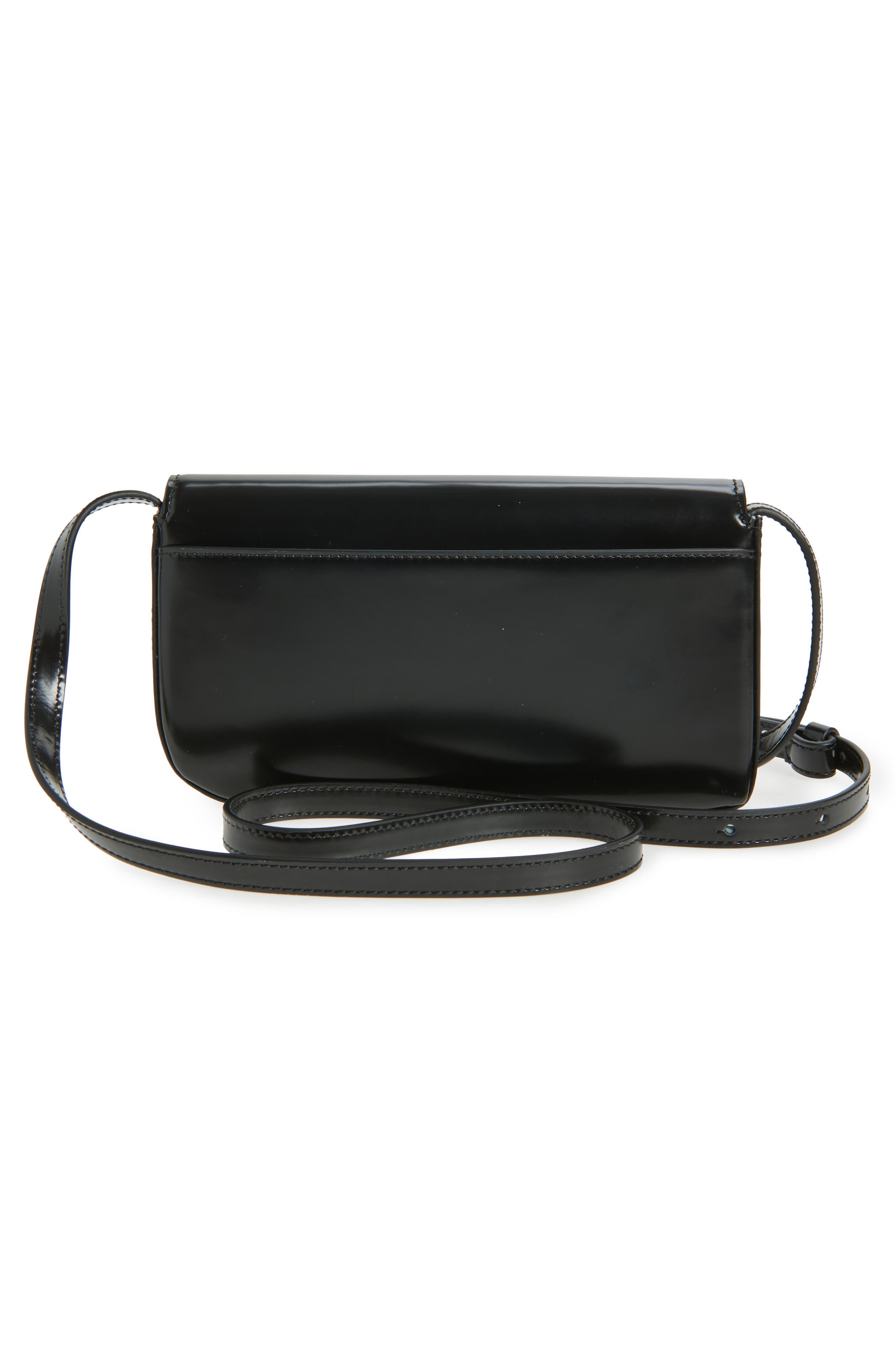 Jacquemus Le Curvo Leather Crossbody Bag, Alternate, color, Black