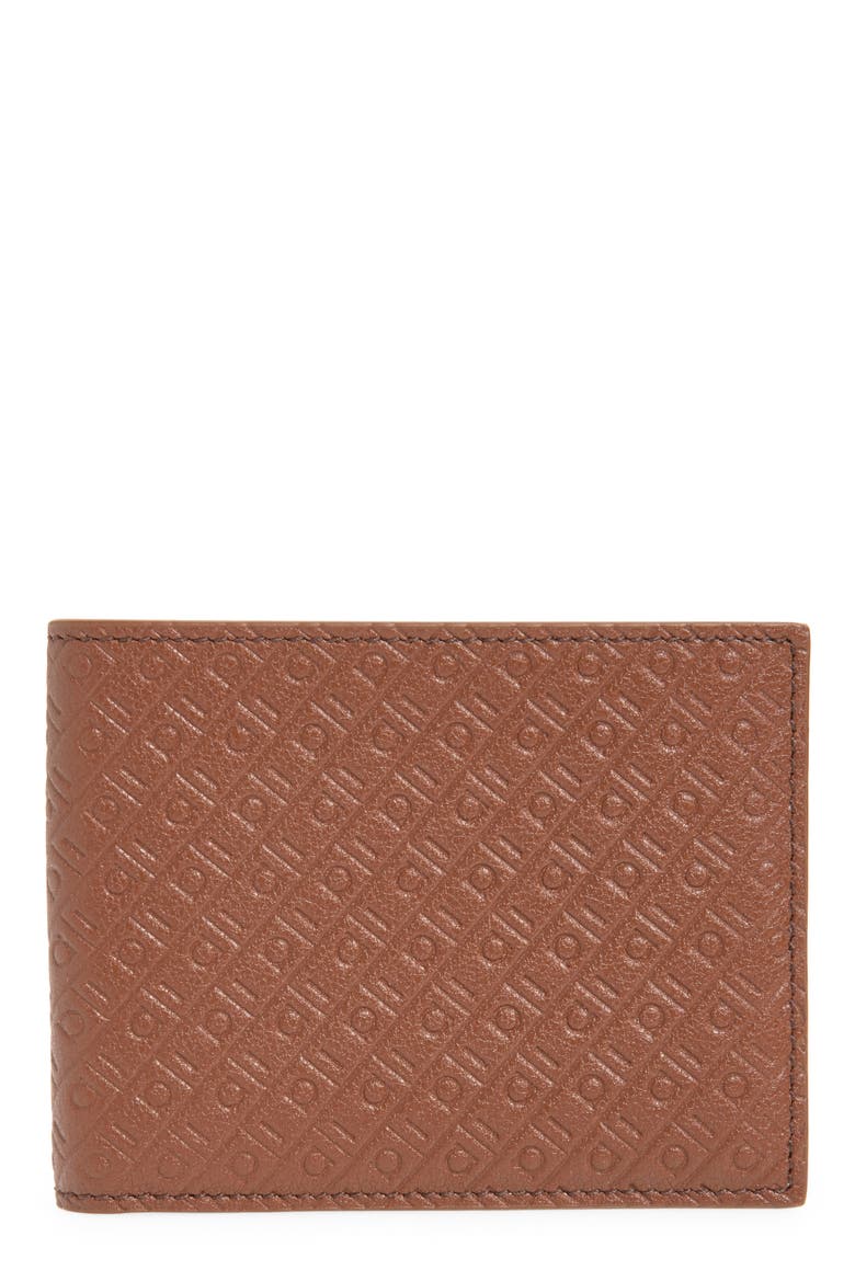 Embossed Gancini Leather Bifold Wallet, Main, color, MIDBROWN NEW NAVY NERO