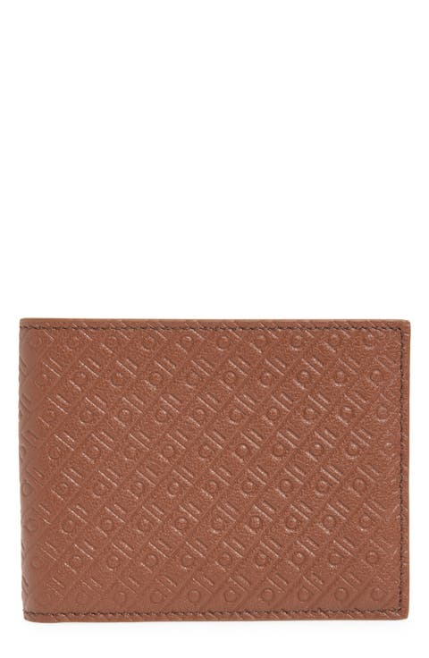 Embossed Gancini Leather Bifold Wallet