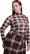 ELOQUII Mesh Turtleneck Top (plus)