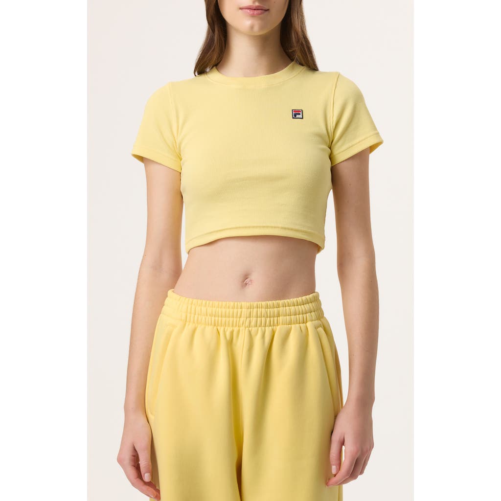 Fila X Hailey Stretch Cotton Rib Baby Tee In White
