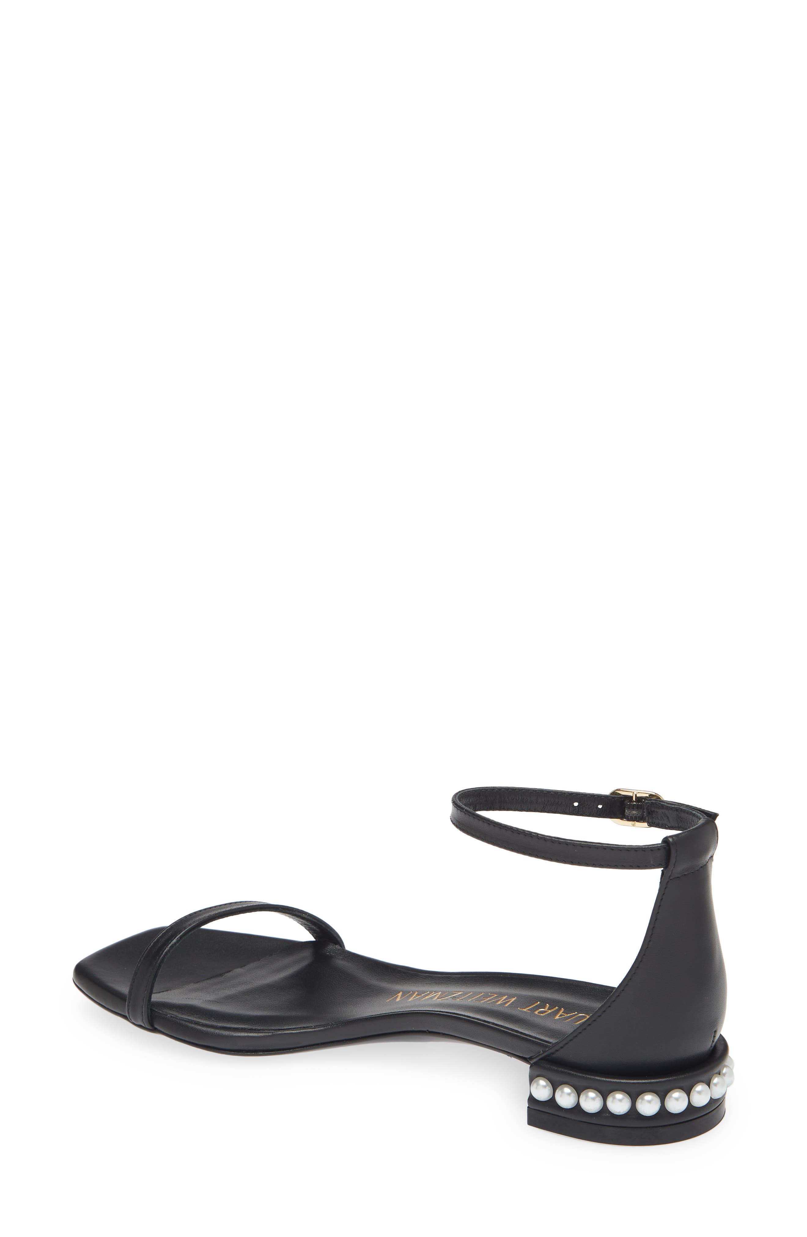 Stuart Weitzman Nudistcurve Imitation Pearl Flat Sandal, Alternate, color, 