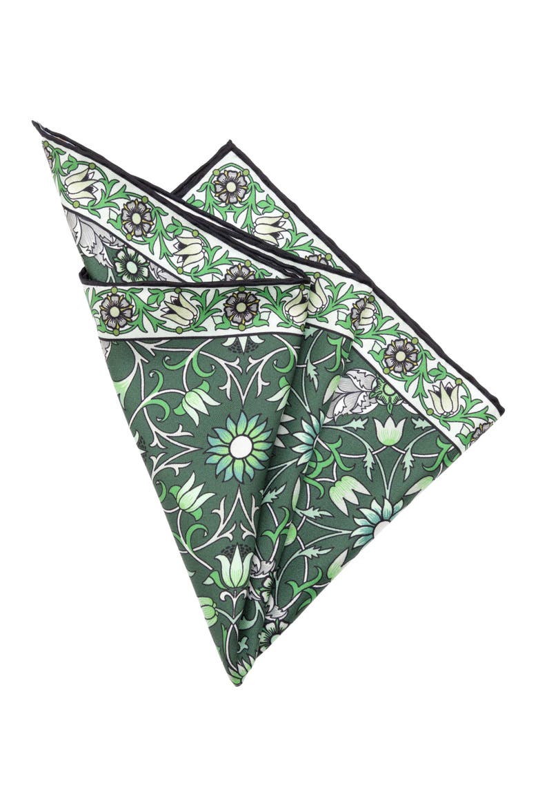 Itria - Silk Pocket Square for Men, Alternate, color, Green