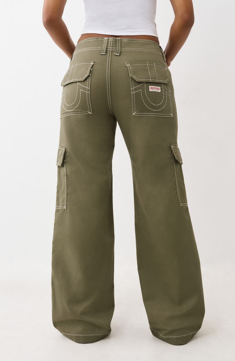 True Religion Bobbi Baggy Cargo Pants, Alternate, color, Kalamata