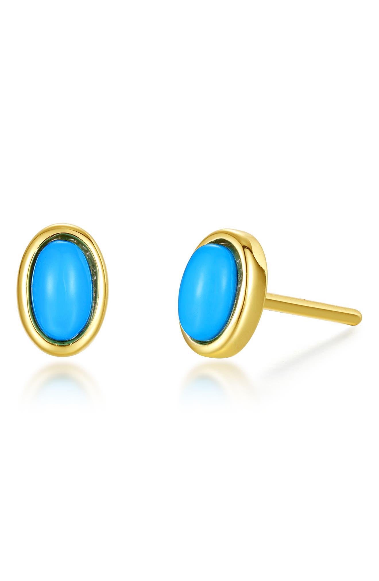 Classic Reconstituted Turquoise Stud Earrings