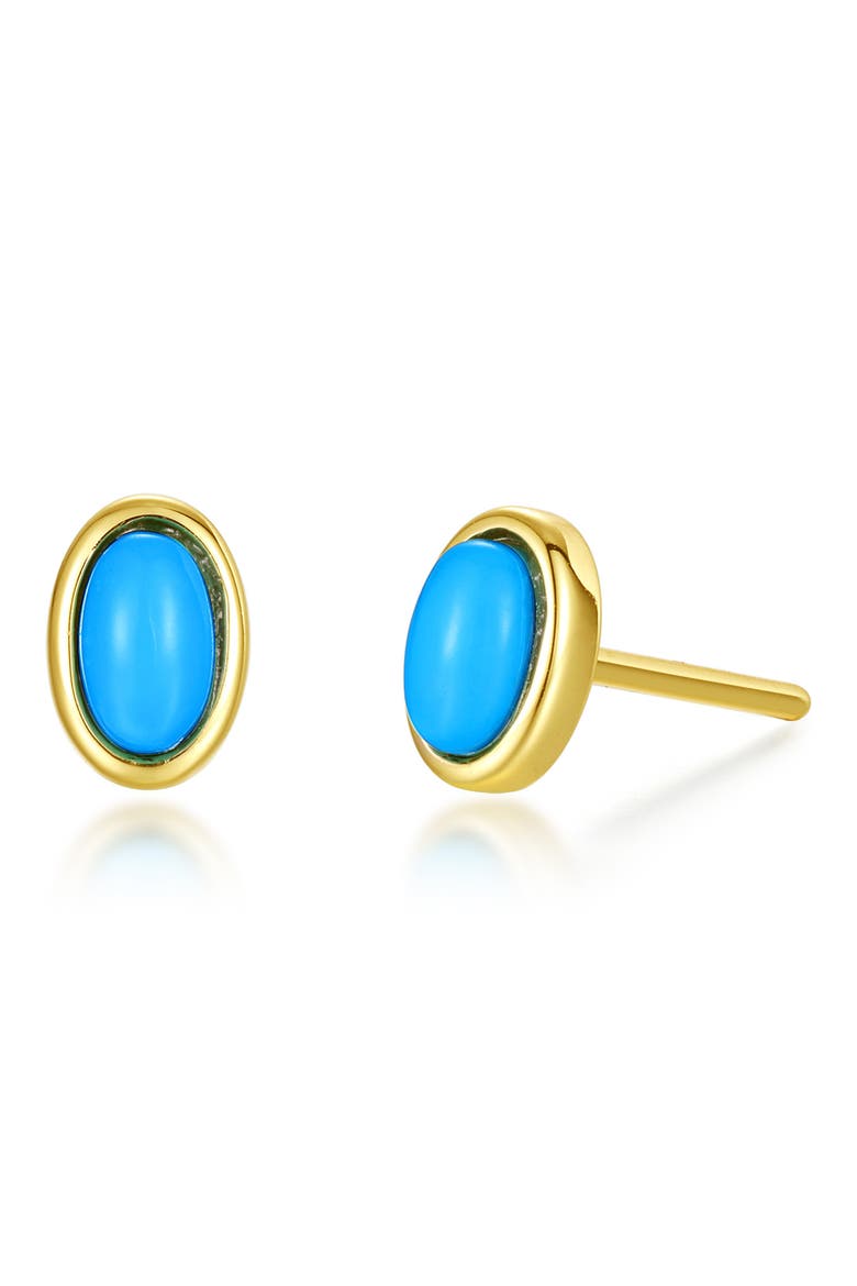 Classic Reconstituted Turquoise Stud Earrings, Main, color, TURQUOISE