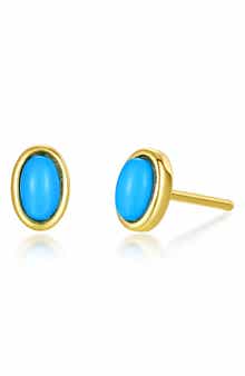 Classic Reconstituted Turquoise Stud Earrings