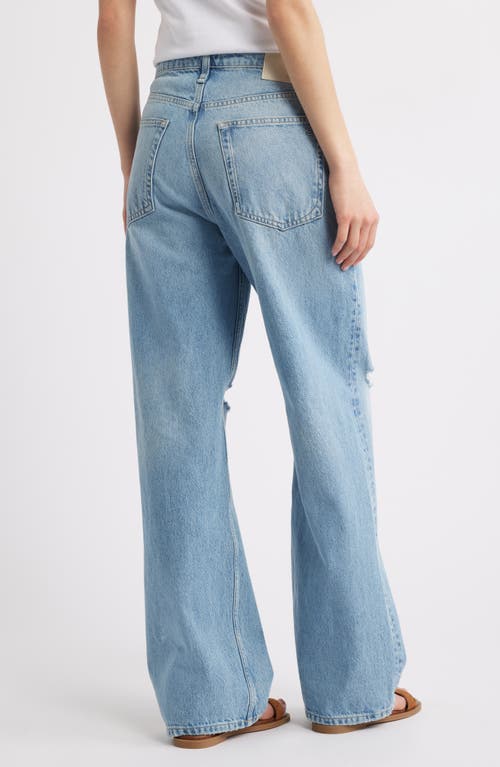 Rag & Bone Logan Distressed Mid Rise Wide Leg Jeans