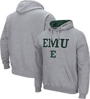 COLOSSEUM Men's Colosseum Heathered Gray Eastern Michigan Eagles Arch & Logo 3.0 Pullover Hoodie