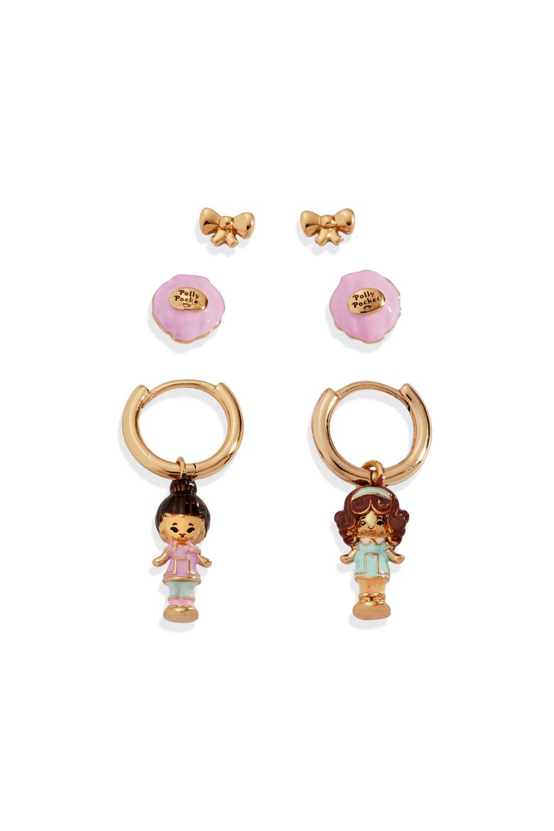 Polly Pocket Earring Set, Main, color, Gold