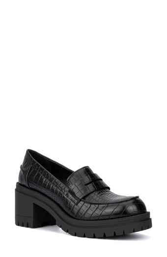 NEW YORK AND COMPANY Penni Croc Embossed Platform Loafer