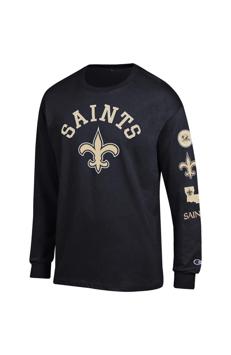 Champion Men's Champion Black New Orleans Saints Seal Long Sleeve T-Shirt, Alternate, color, Black