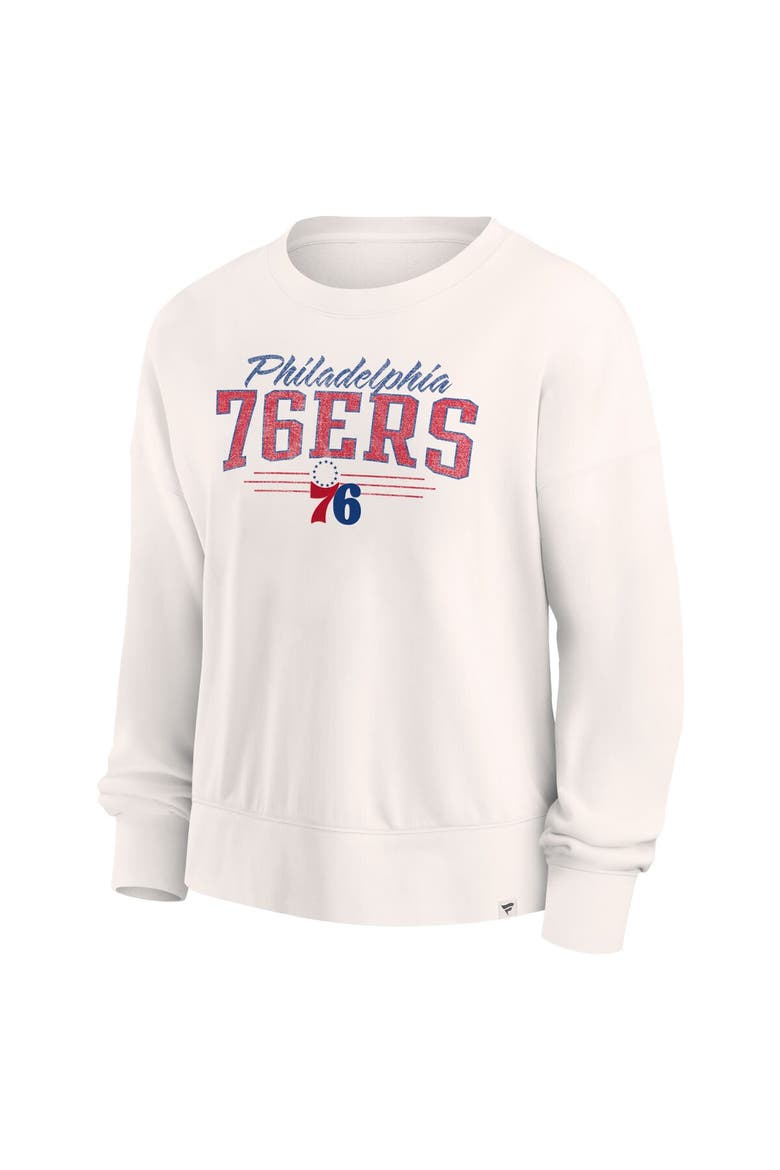 Women's Fanatics Branded Cream Philadelphia 76ers Close the Game Pullover Sweatshirt, Alternate, color, Cream
