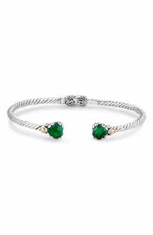 Emerald Heart Bypass Cuff Bracelet