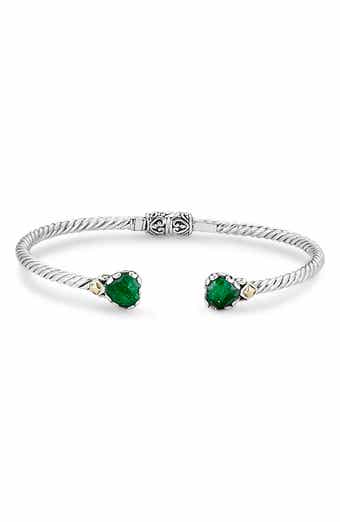 Emerald Heart Bypass Cuff Bracelet
