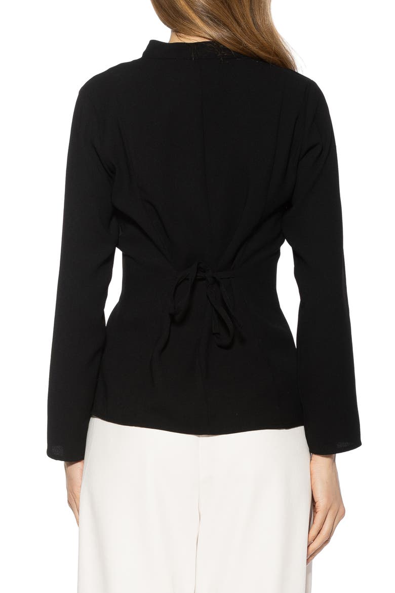 Amaris Cinched Waist Button-Up Shirt, Alternate, color, BLACK