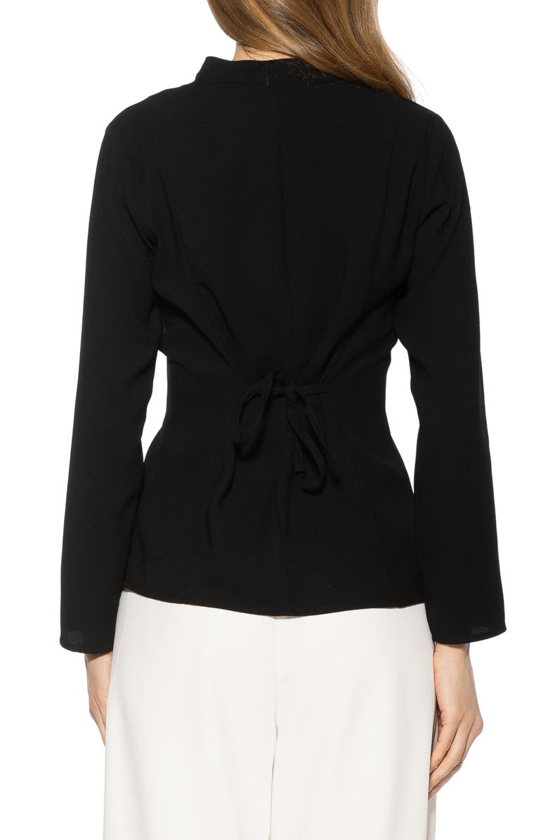Alexia Admor Amaris Cinched Waist Button-Up Shirt, Alternate, color, Black
