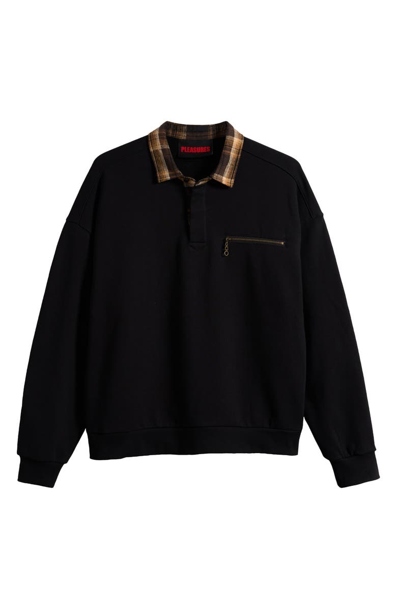 PLEASURES Town Polo Sweatshirt, Alternate, color, Black