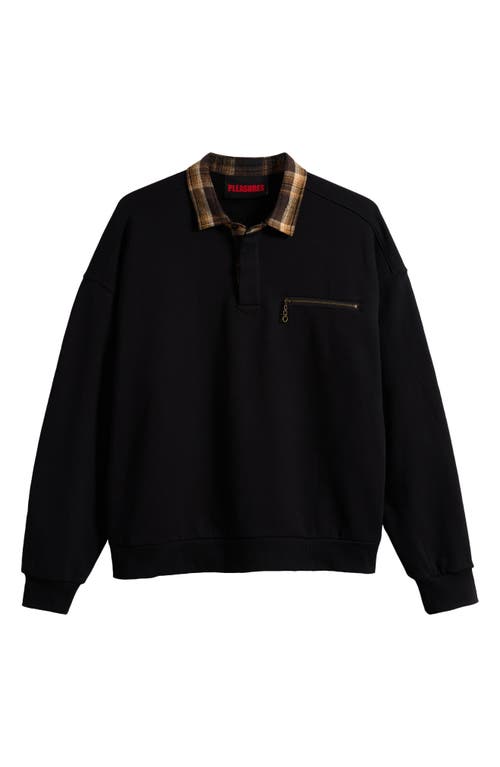 Pleasures Town Polo Sweatshirt In Black