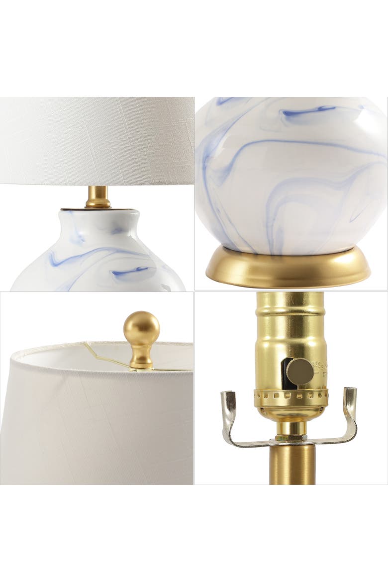 Holly Marbleized Ceramic LED Table Lamp, Alternate, color, Blue/White