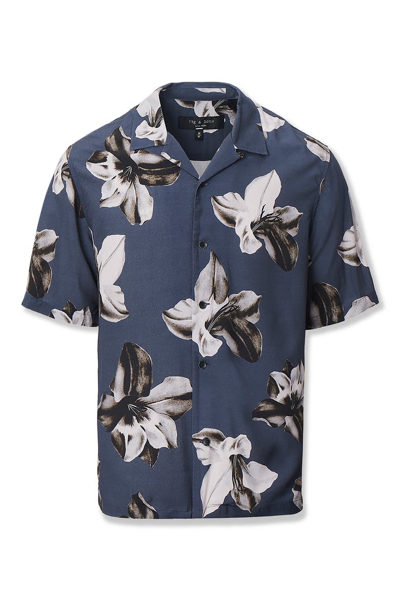 Avery Floral Camp Shirt, Alternate, color, NAVY