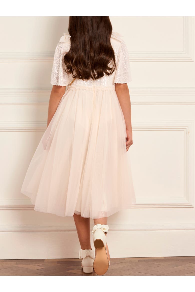 Kids' Needle & Thread Girl's Paloma Bow Dress, Alternate, color, Cream