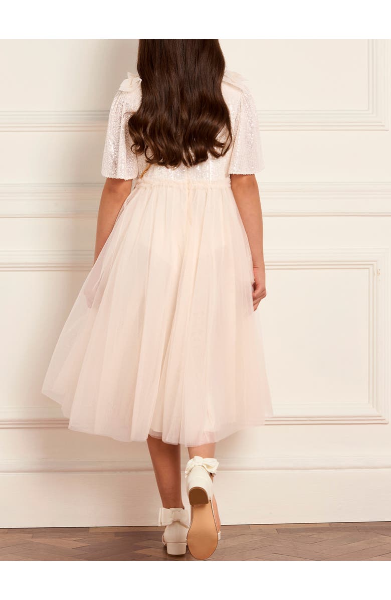 Needle & Thread Girl's Paloma Bow Dress, Alternate, color, Cream