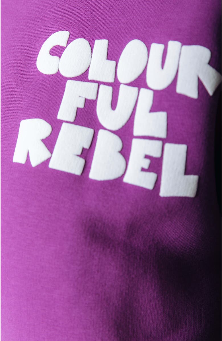 Colourful Rebel Logo Wave Puff Relaxed Sweat, Alternate, color, Violet Pink