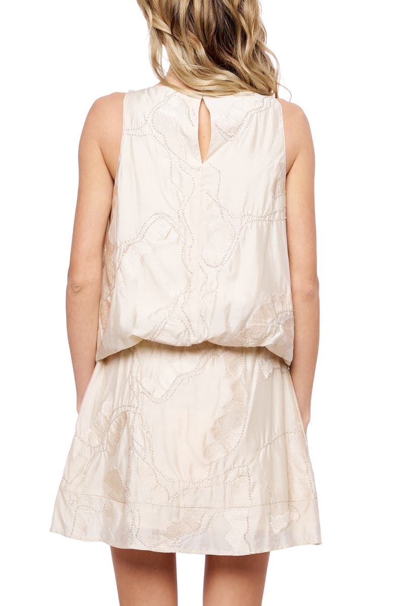 CIEBON Taya Beaded Sleeveless Jacquard Top, Alternate, color, Champagne