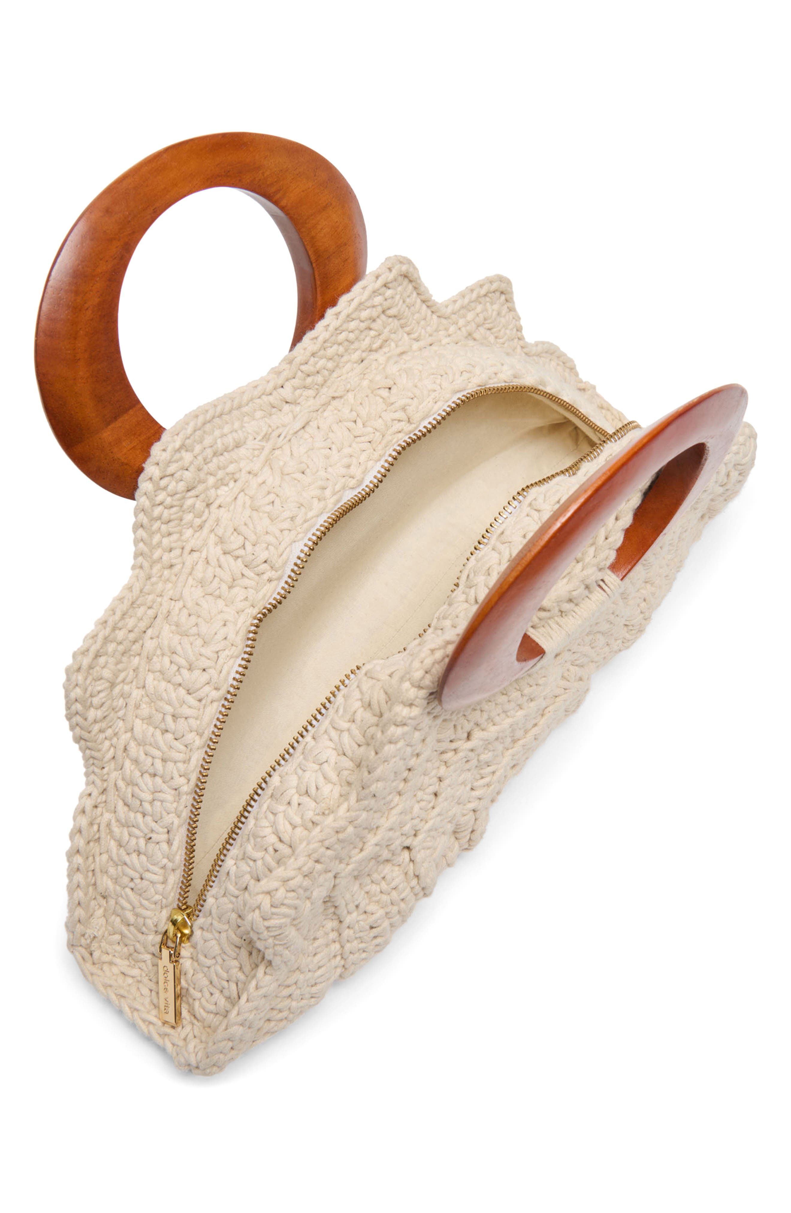 Dolce Vita Maren Knit Top Handle Bag, Alternate, color, Natural