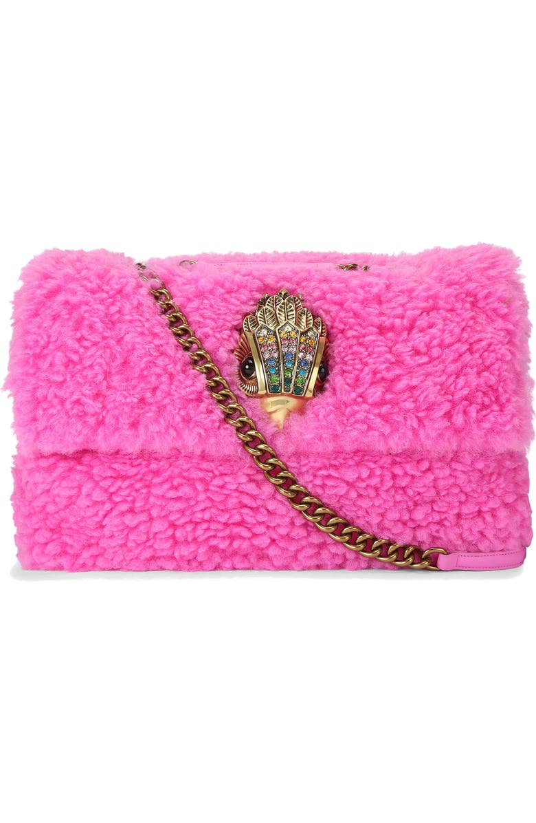 Kurt Geiger London Large Kensington Faux Fur Shoulder Bag, Main, color,