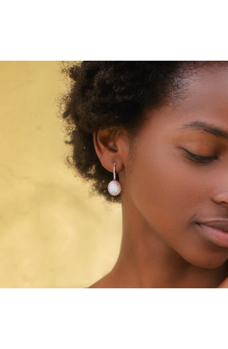 Julianna B. Blue-Hued Opal & Diamond Double Halo Earrings 14k, Alternate, color, 