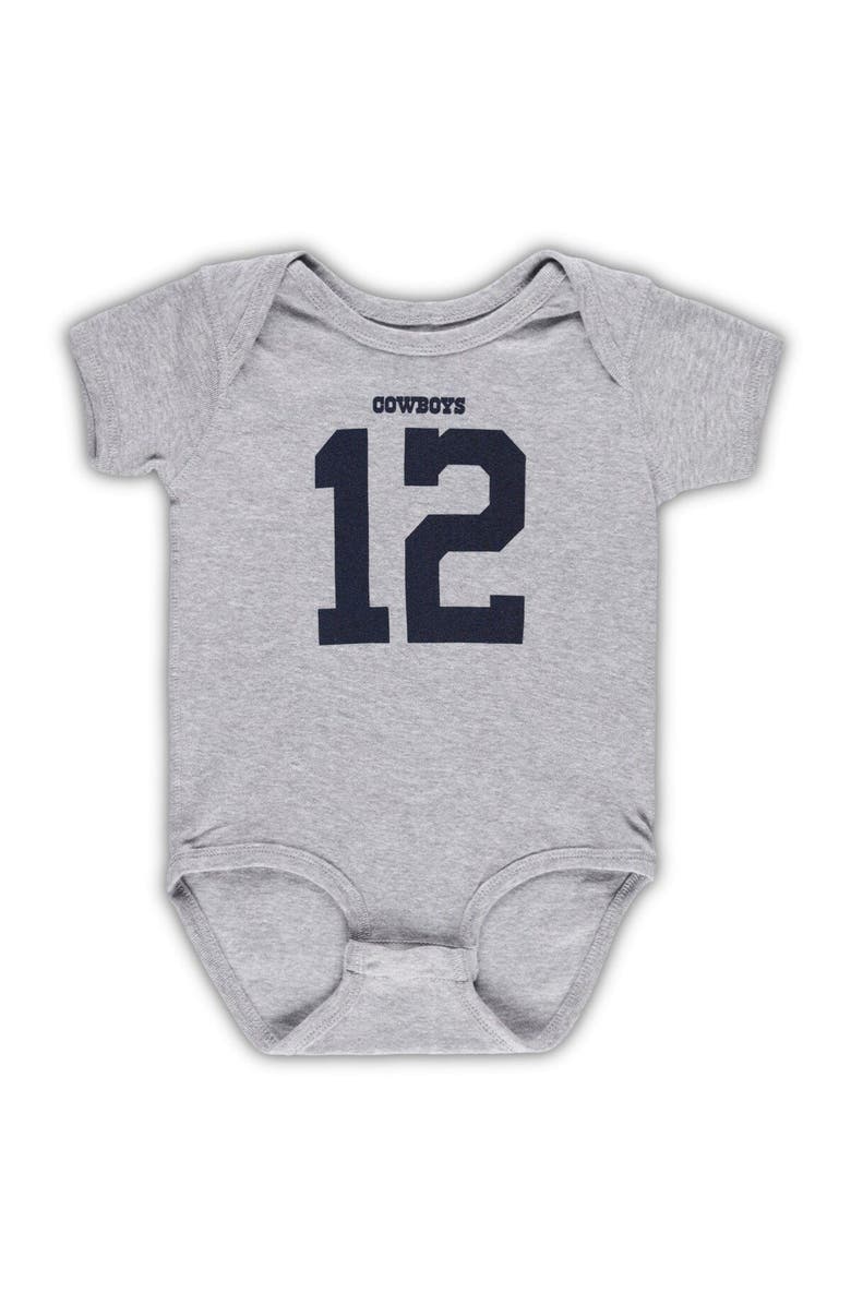 Mitchell & Ness Infant Mitchell & Ness Roger Staubach Heathered Gray Dallas Cowboys Mainliner Retired Player Name & Number Bodysuit, Alternate, color, Heather Gray
