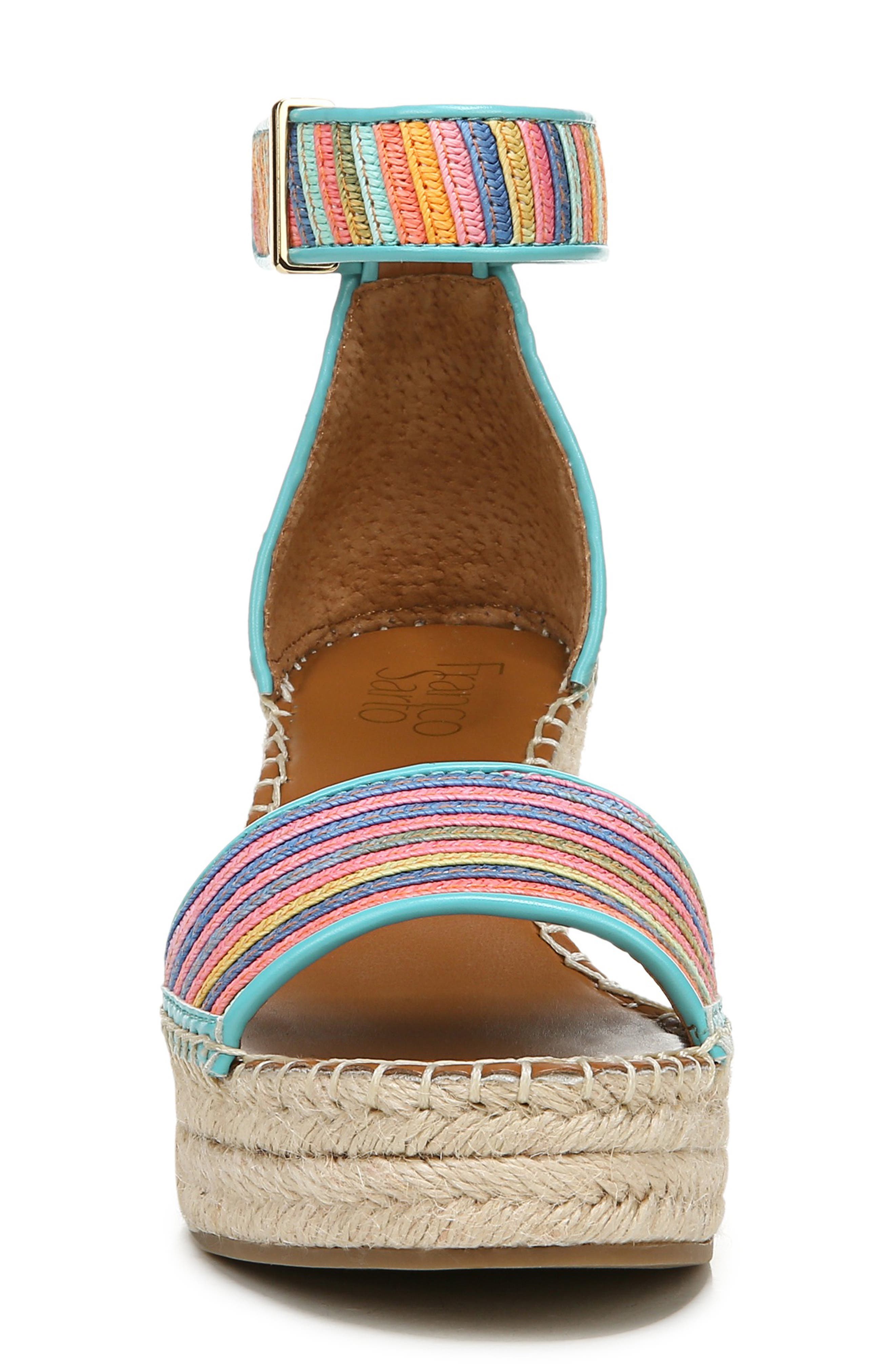 Franco Sarto Clemens Ankle Strap Platform Wedge Sandal, Alternate, color, Multi