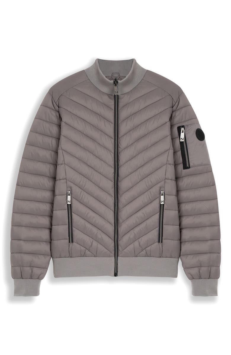 Noize Alex Chevron Quilted Puffer Jacket, Alternate, color, Grey