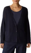 Eileen Fisher Open Stitch Organic Cotton Blend V-Neck Cardigan