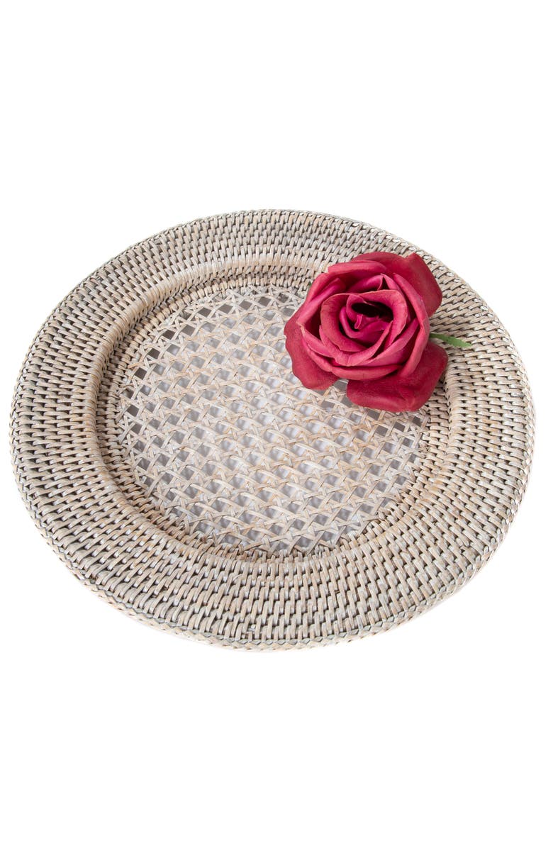 Artifacts Trading Company<sup>™</sup> Artifacts Rattan Open Weave Charger, Alternate, color, White Wash