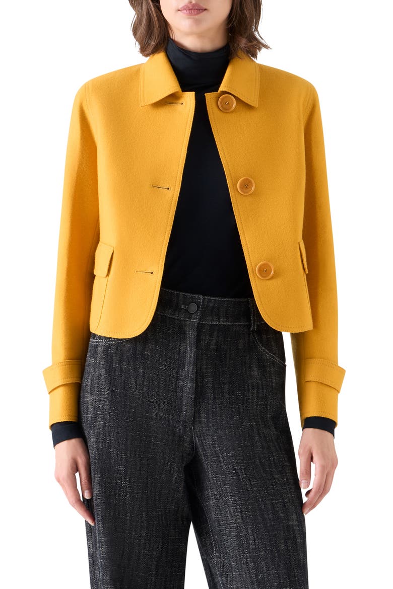 Wool Blend Boxy Jacket, Main, color, SAFFRON