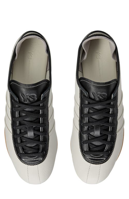 Y-3 Low-profile Leather Sneakers With Iconic 3-stripes In White