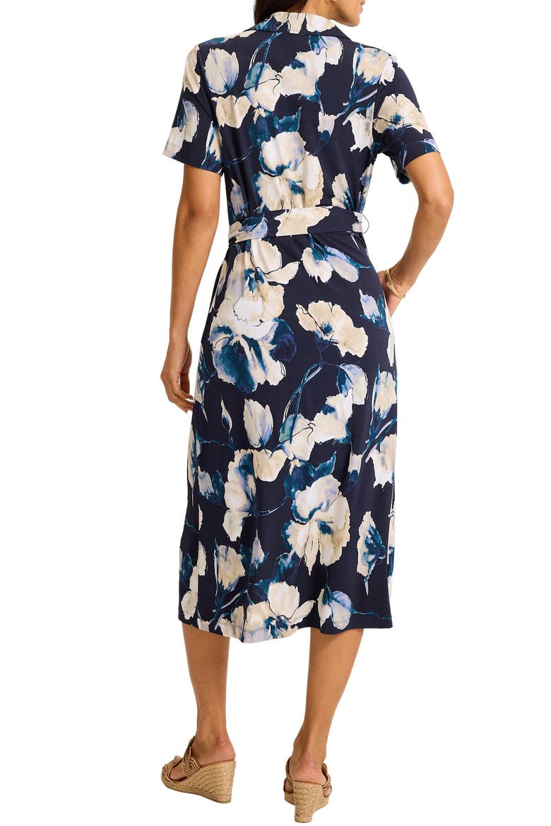 Carmela Beleza Blossom Tie Belt UPF 30+ Shirtdress, Alternate, color, COASTLINE