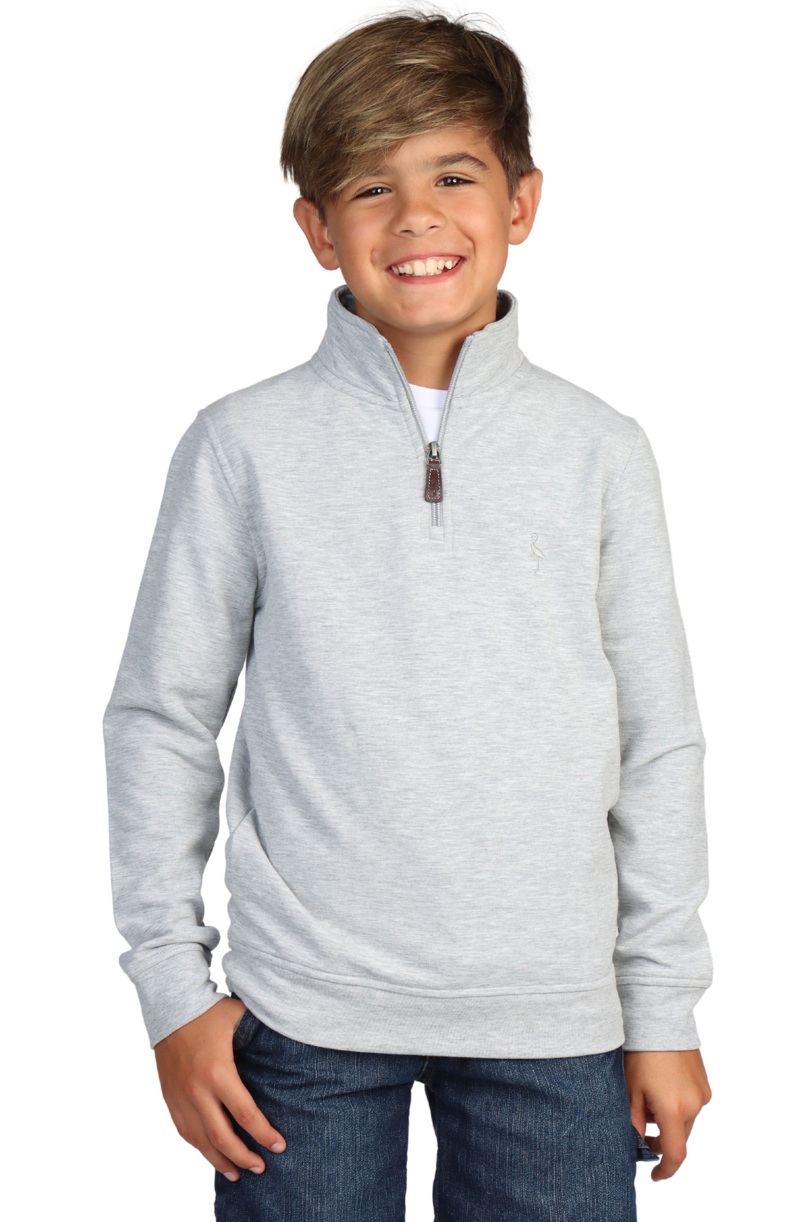 TailorByrd Kids' Sueded Fleece Quarter Zip Pullover