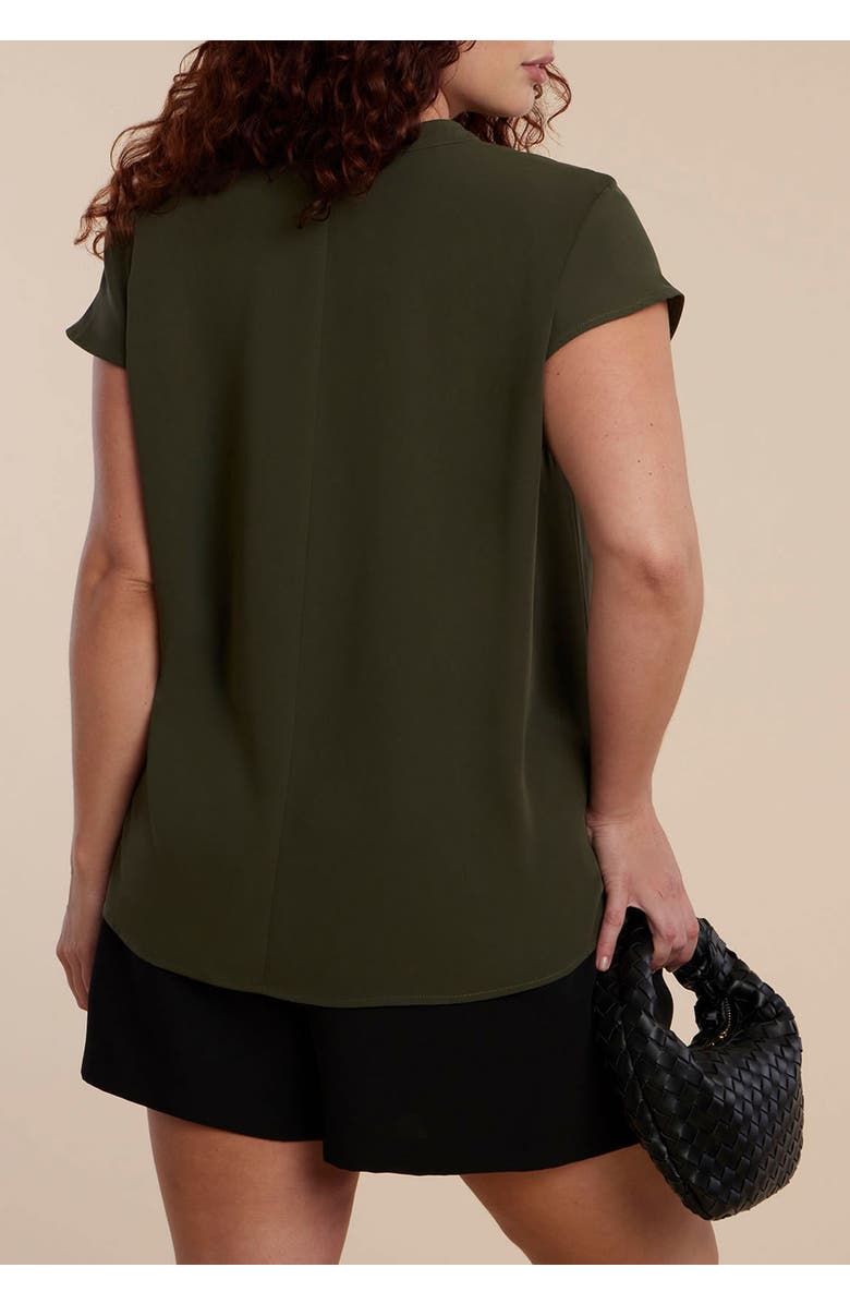 ELOQUII Notch Collar Blouse, Alternate, color, Rain Forest
