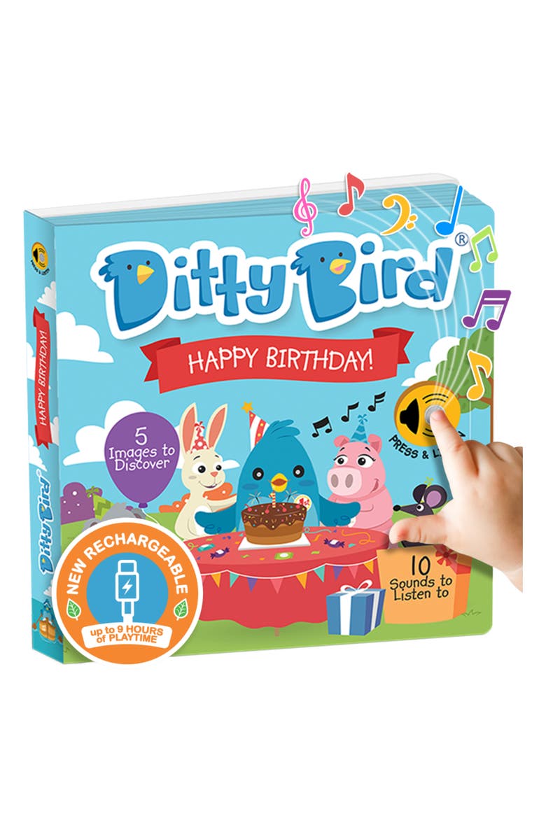 Ditty Bird Kids' Happy Birthday Interactive Musical Sound Book, Main, color, Blue