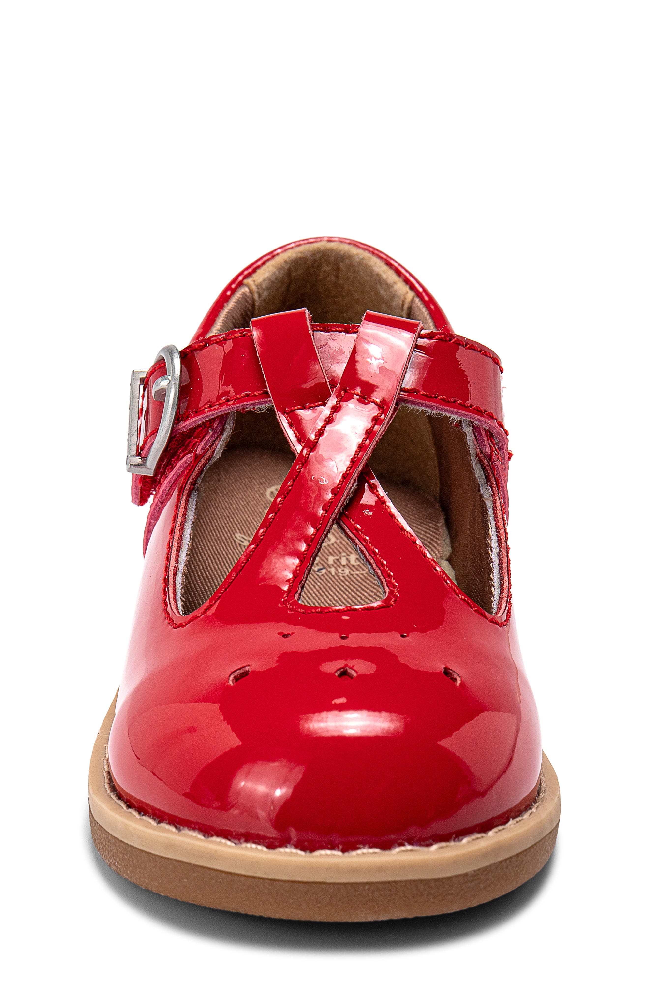 Stride Rite Kids' Susie T-Strap Flat, Alternate, color, Red Patent