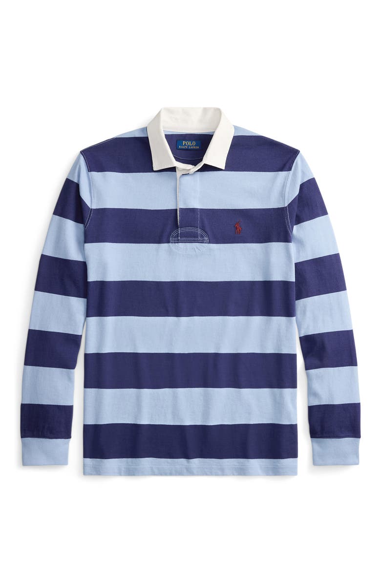 Striped Cotton Rugby Shirt, Alternate, color, BLUE MULTI