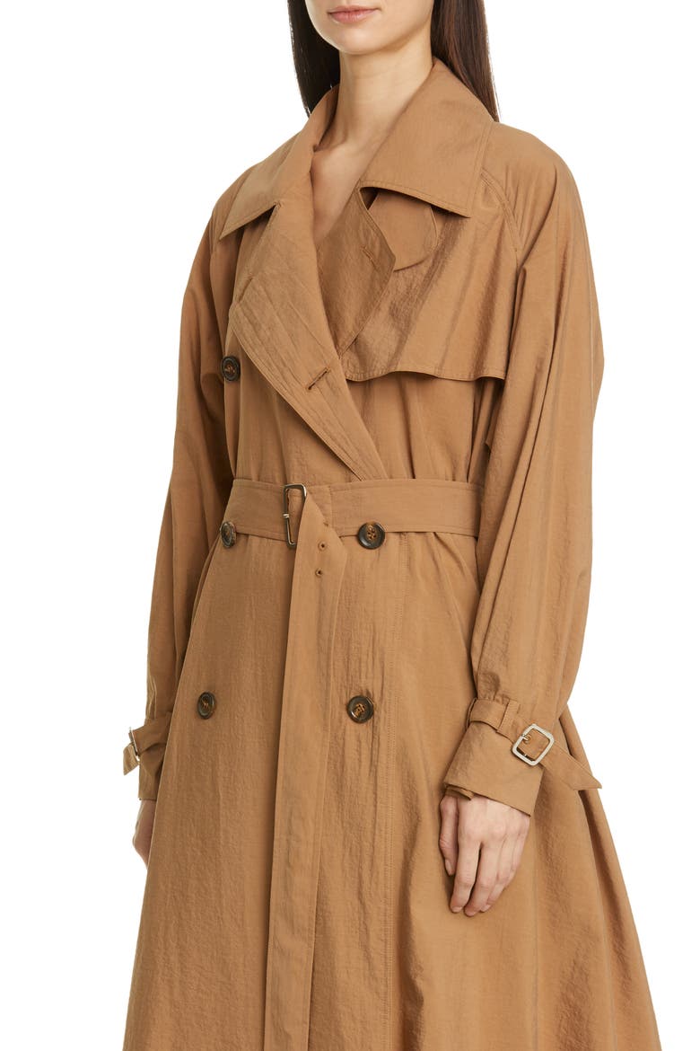 Falster Flared Trench Coat, Alternate, color, TOBACCO