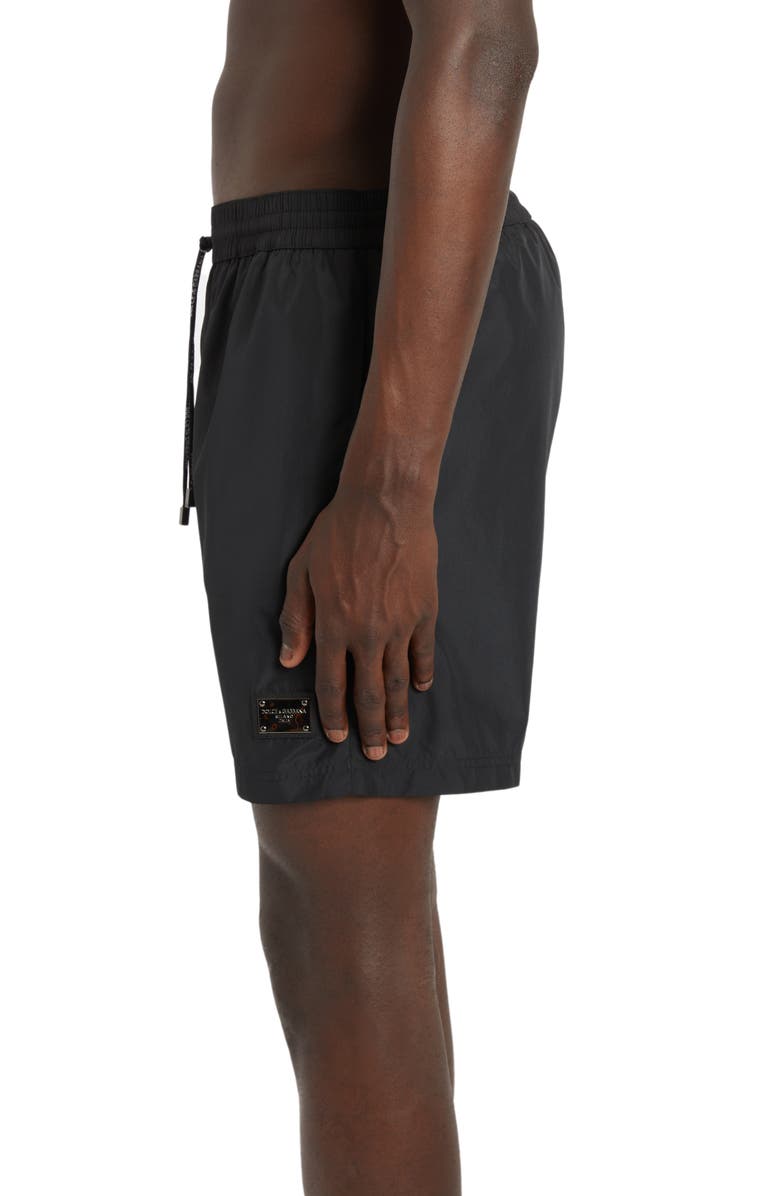 Dolce&Gabbana Box Logo Swim Trunks, Alternate, color, Nero