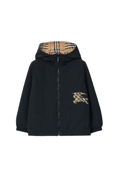 Reversible Check Hooded Jacket