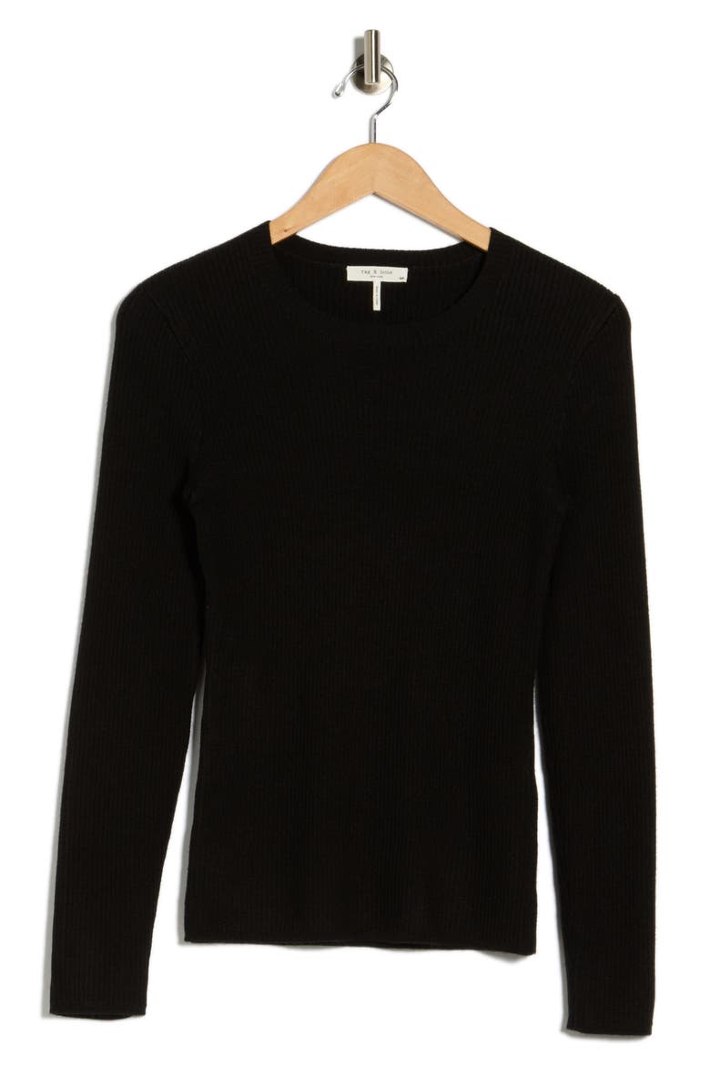 Annalise Crewneck Sweater, Alternate, color, BLACK