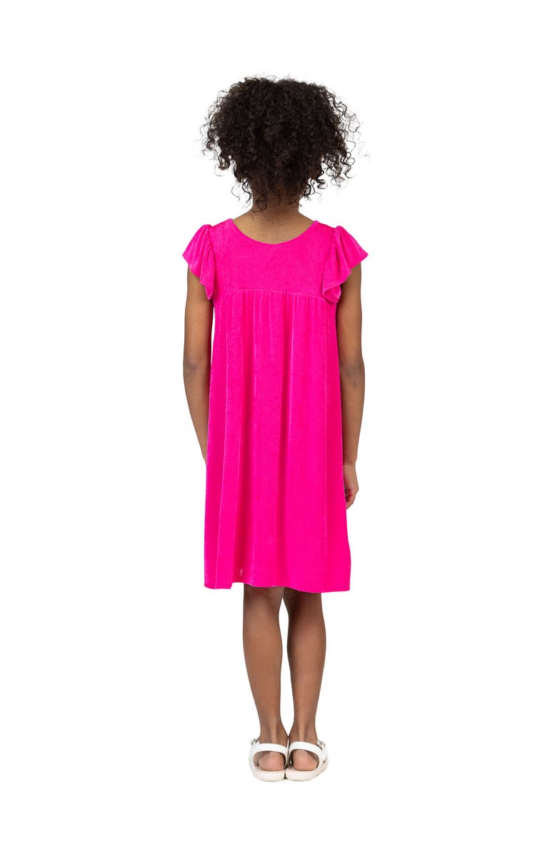 24sevenKid Ruffle Cap Sleeve Knee Length Babydoll Dress, Alternate, color, Pink